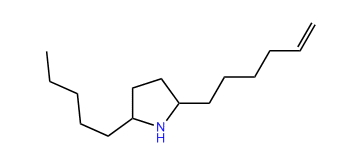 2-Pentyl-5-(5-hexenyl)-1-pyrrolidine