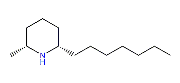 (2S,6R)-2-Methyl-6-heptylpiperidine