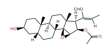 (3b,5b,14b,16b,20Z)-16-Acetoxy-14,15-epoxy-3-hydroxy-24-norcholan-20(22)-en-21-al